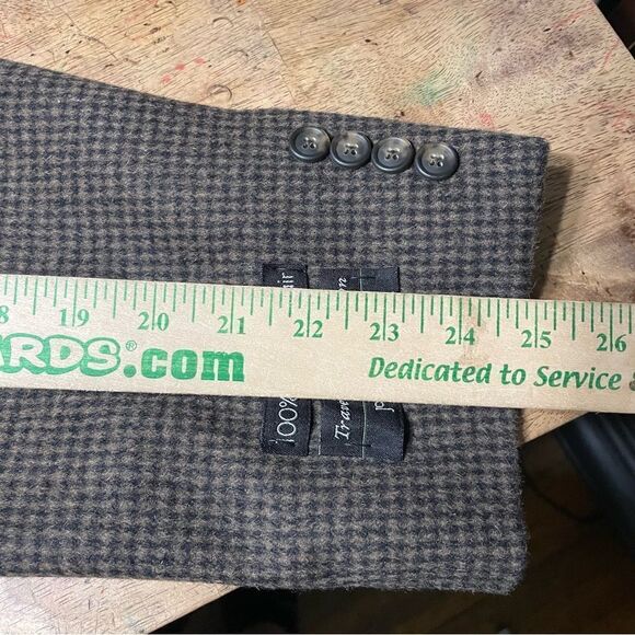 Jos A Bank Traveler’s‎ Collection Men's Beige Black Check Camel Hair Blazer 48R - Picture 8 of 12